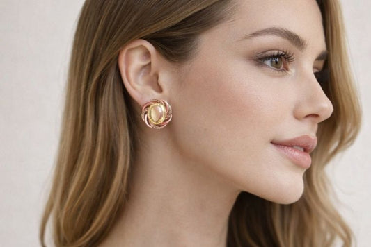 AGM Luxe Golden Aura Stud Earrings