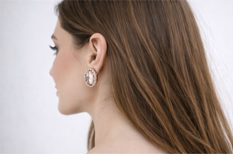 AGM Luxe Crystal Halo Stud Earrings