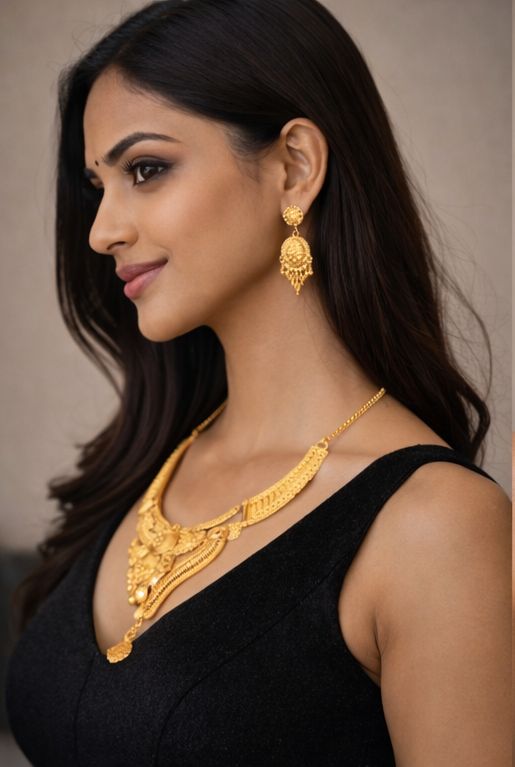 AGM Luxe Rajwada Heritage Gold Necklace Set