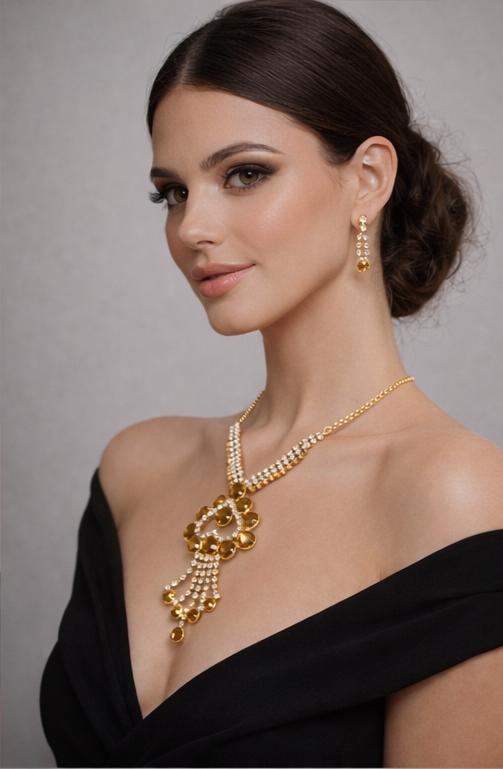AGM Luxe Golden Empress Necklace Set