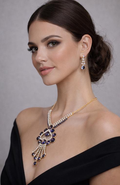 AGM Luxe Sapphire Royale Necklace Set