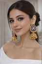 Neelanjali Royal Blue Gold Jhumkas