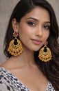 Meher Gul Emerald Ruby Chandbali Earrings