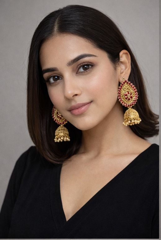 Sindoorika Heritage Gold Jhumkas