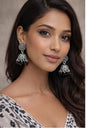 Noir Sitara Oxidised Silver Jhumkas