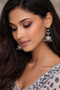 Chandrika Noir Oxidised Silver Jhumkas