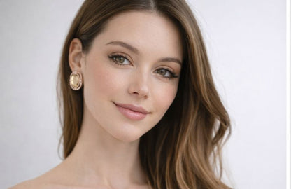 AGM Luxe Aurora Oval Stud Earrings