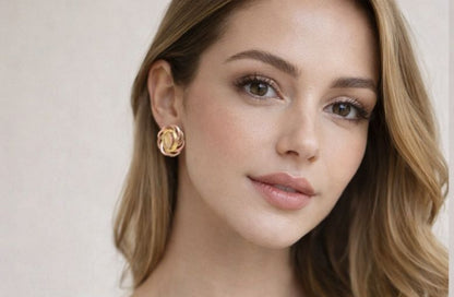 AGM Luxe Golden Aura Stud Earrings