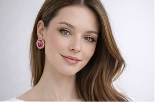 AGM Luxe Rosé Twist Stud Earrings