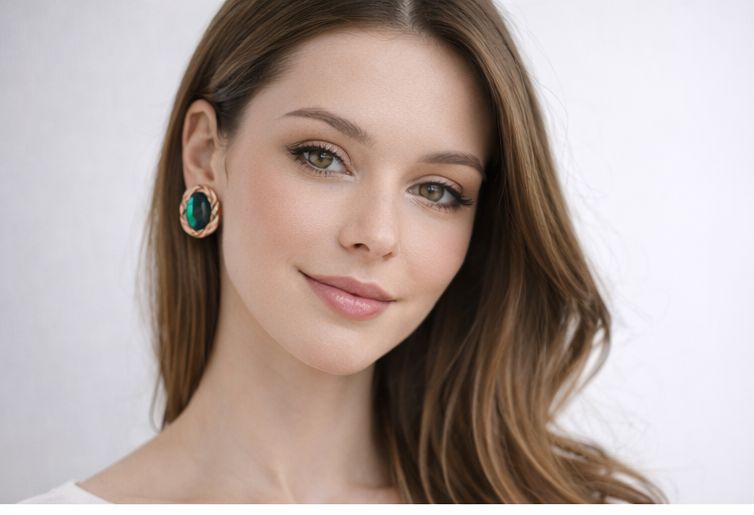 AGM Luxe Emerald Twist Stud Earrings
