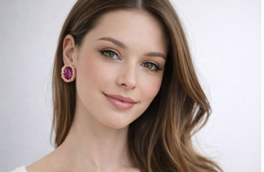 AGM Luxe Rosé Bloom Stud Earrings