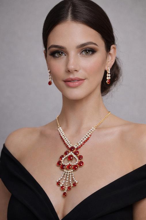 AGM Luxe Crimson Royal Necklace Set