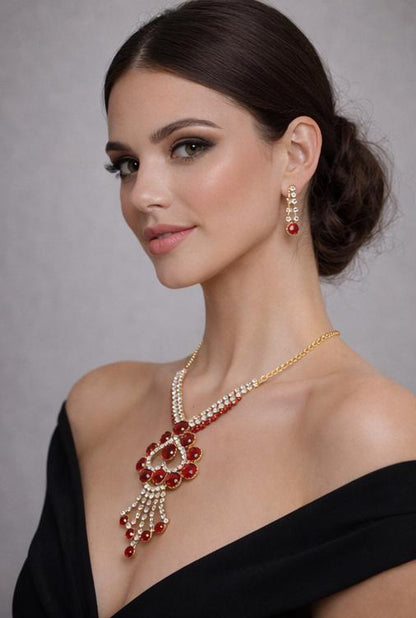 AGM Luxe Crimson Royal Necklace Set