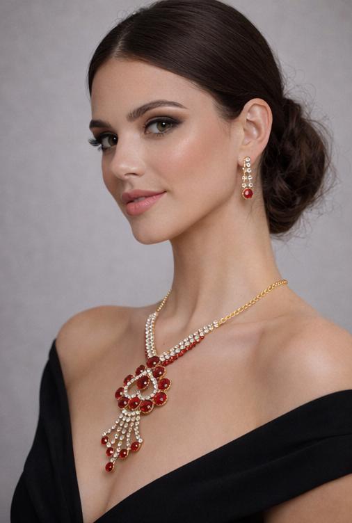 AGM Luxe Crimson Royal Necklace Set