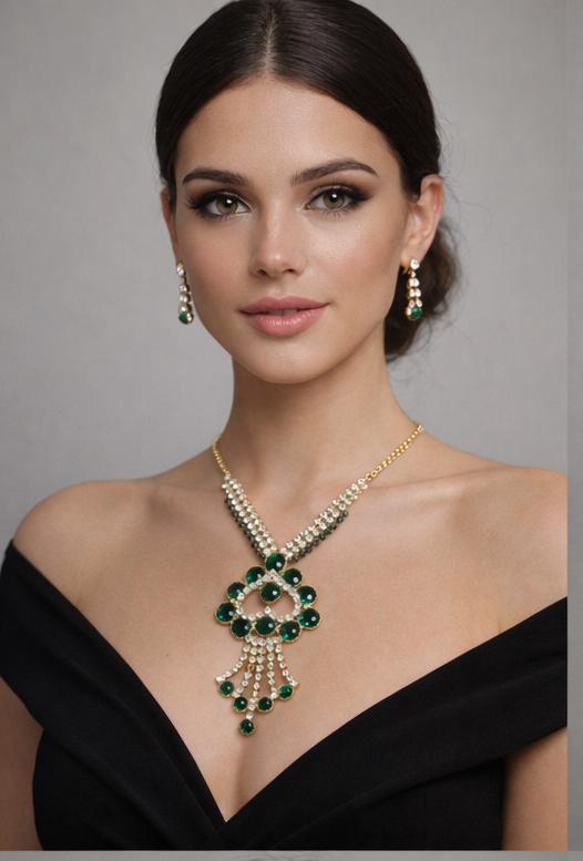 AGM Luxe Emerald Majesty Necklace Set