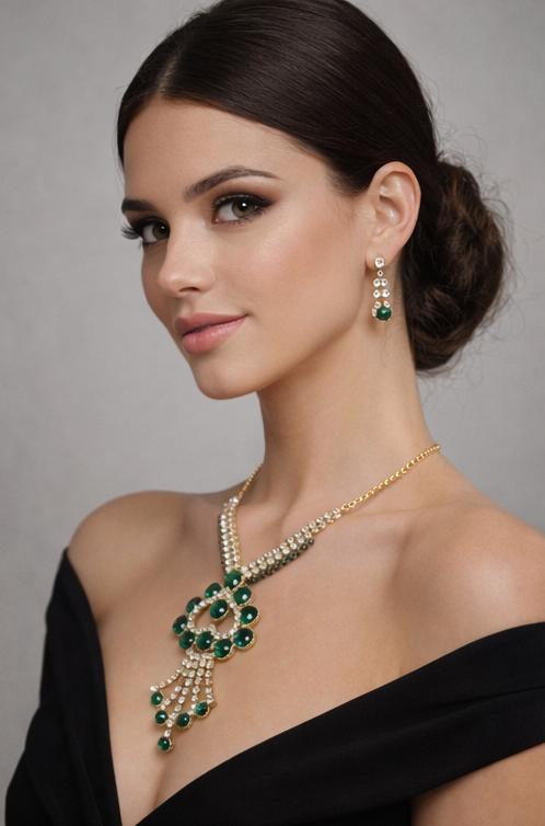 AGM Luxe Emerald Majesty Necklace Set