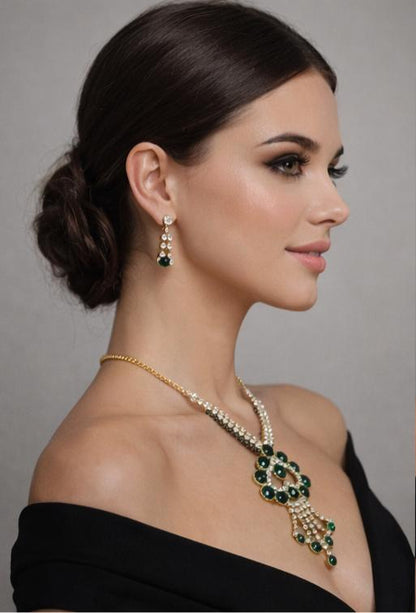 AGM Luxe Emerald Majesty Necklace Set