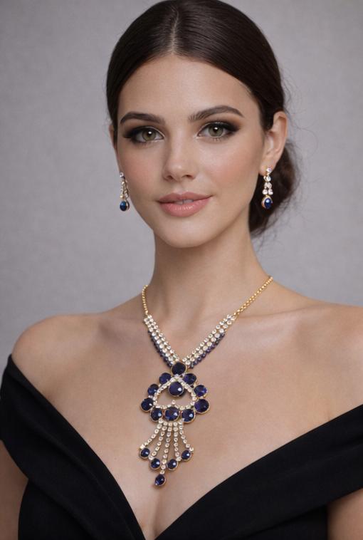 AGM Luxe Sapphire Royale Necklace Set