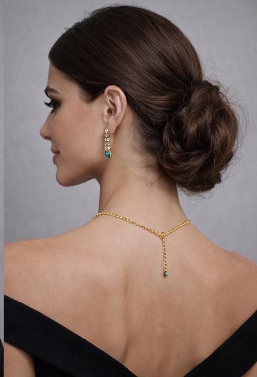 AGM Luxe Teal Empress Necklace Set